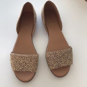 J by J Crew Morgan Calfhair Peep-Toe Flats
